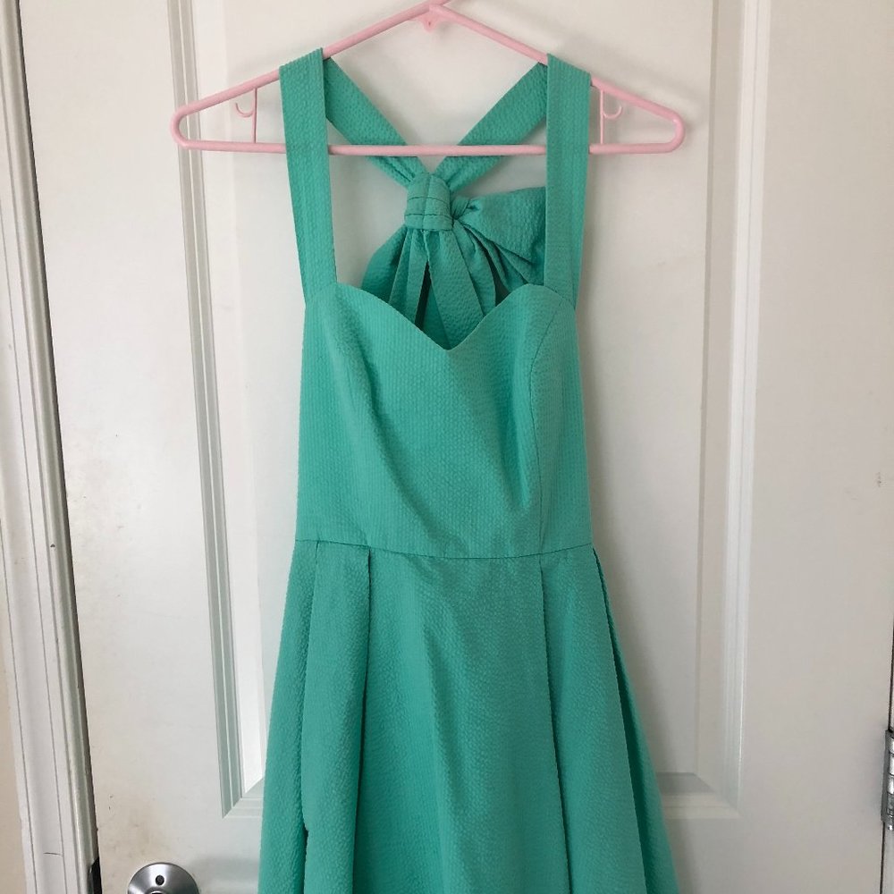Mint Seersucker Summer Dress